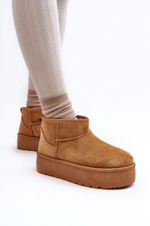 Women's Snow Boots On Platform Camel Mennja