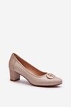 Black low heel pumps with embellishment Aeliris