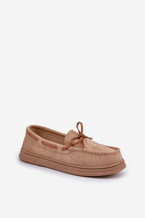 Womens loafers on flat sole beige Timannie