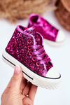 Children's Sneakers With Glitter Fuchsia Ally