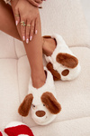 Furry Ladies Slippers Dogs Brown Faylen