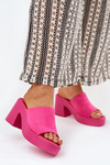 Women's Heeled And Platform Slippers Fuchsia Omeisa