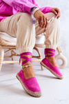 Tied Suede Espadrilles Fuchsia Ismanne
