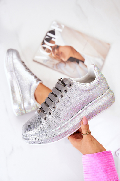 Sneakersy Buty Sportowe Dżety Srebrne GOE JJ2N4048