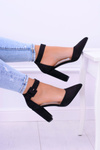 Women's Black Suede Stiletto pumps Harinta