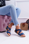 Navy Blue Women's Sandals with Erasers Itako