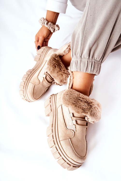 Insulated Trapper Boots Beige Demaris