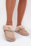 Women's slippers with beige fur Carisse