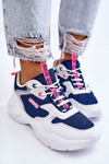 Sportowe Buty Damskie Lekkie Biało-Granatowe Big Star LL274376