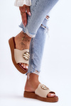 Women's Slippers With Decoration Beige Secrets