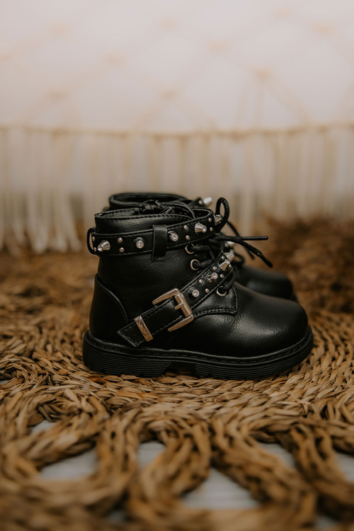 Children's Boots Warm With Fur Black Flossie