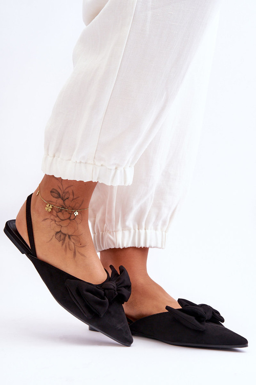 Women's Slip-On Ballerinas With Bow Black Nadine