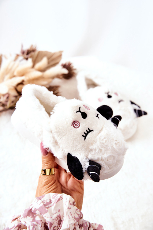 Children's Lamb Slippers White Hollie
