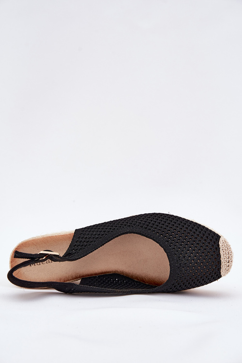 Wedge Sandals For Women With Braiding Black Tulliata