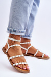 Women's Sandals With Decorative Studs White Dorothy