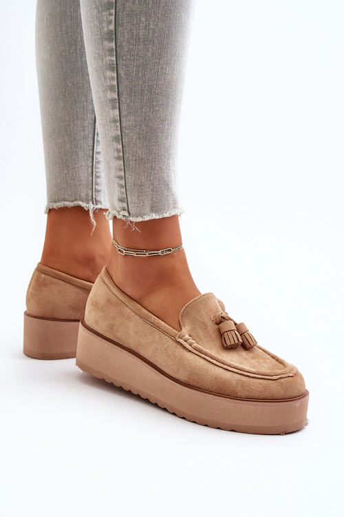 Women's Platform Loafers with Tassels Brown Mialani