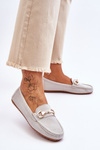 Classic Suede Loafers With Embellishments Grey Arla