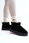 Fashionable Suede Low Snow Boots Black Nucca