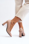Court Shoes with Block Heels in Beige Giseleni