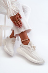 Women's White Fabric Slip-On Sports Shoes Nelmarie