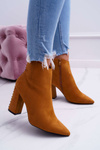 Women's Heeled Boots With Rivets RB23P Camel Snack