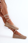 Tied Suede Espadrilles Beige Ismanne