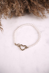 Women's Bracelet With Pearls Golden Heart Kelly