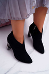Black Elegant Suede Stiletto Booties Laura Messi 2047