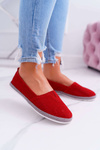 Women's Suede Leather Espadrilles Red Bimbo