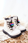 Lacquered Woolen Insulated Boots White Anlon