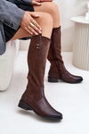Women's Insulated Knee-High Boots With Zipper Brown Ivasira