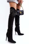 Women's Knee-High Heels Boots Black Vessy