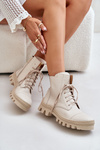 Women's Boots Made Of Natural Leather Light Beige Zazoo