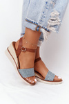 Wedge Sandals With Braids Blue Tenerife