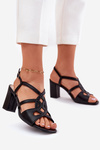 Ladies Heeled Sandals Sergio Leone SK884 Black