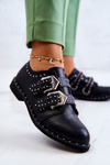 Women's Leather Brogues With Buckles Lu Boo Black