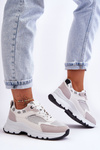 Platform Lace-up Sports Shoes White Escape