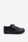 Kids Leather Lace-up Sneakers Black Delmara