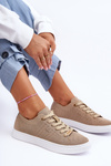 Women's Lace-up Sneakers Beige Etna