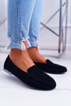 Sergio Leone Women's Suede Black Winted Moccasins