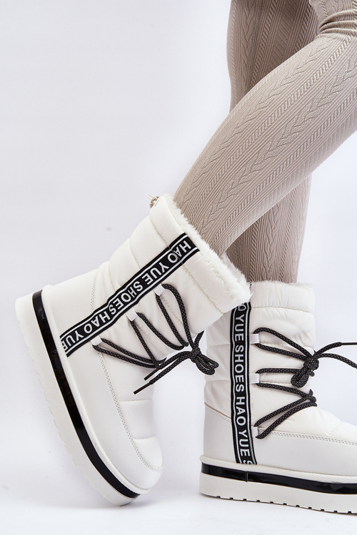 Women's Snow Boots with Lacing White Lilara