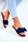 Women's Slides With Bow Navy Blue Malaysia