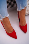 Women's Red Suede Party Stilettos Pacardo