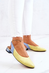 Leather Outdoor Ballerina High Heels Yellow and Blue Noreen