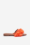 Flat Women's Slippers with Fringes Orange Rialle