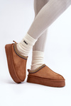 Slippers with Thick Sole in Eco Suede Camel Sylva