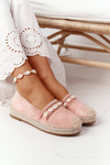 Espadrilles On A Platform With Shells Pink Seashell