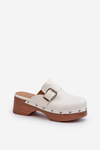 Women's White Buckle Clogs Seprilla