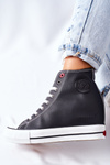 Leather Wedge Sneakers Cross Jeans II2R4025 Black