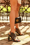 Embellished Sandals with Stiletto Heel D&A CR026 Black